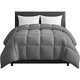 LUX Décor King Comforter – 102x90 Ultra-Soft Down Alternative Duvet Insert with Corner Tabs & Box Stitching, Hotel Quality Plush Microfiber Bedding, Oeko-TEX Certified - Grey