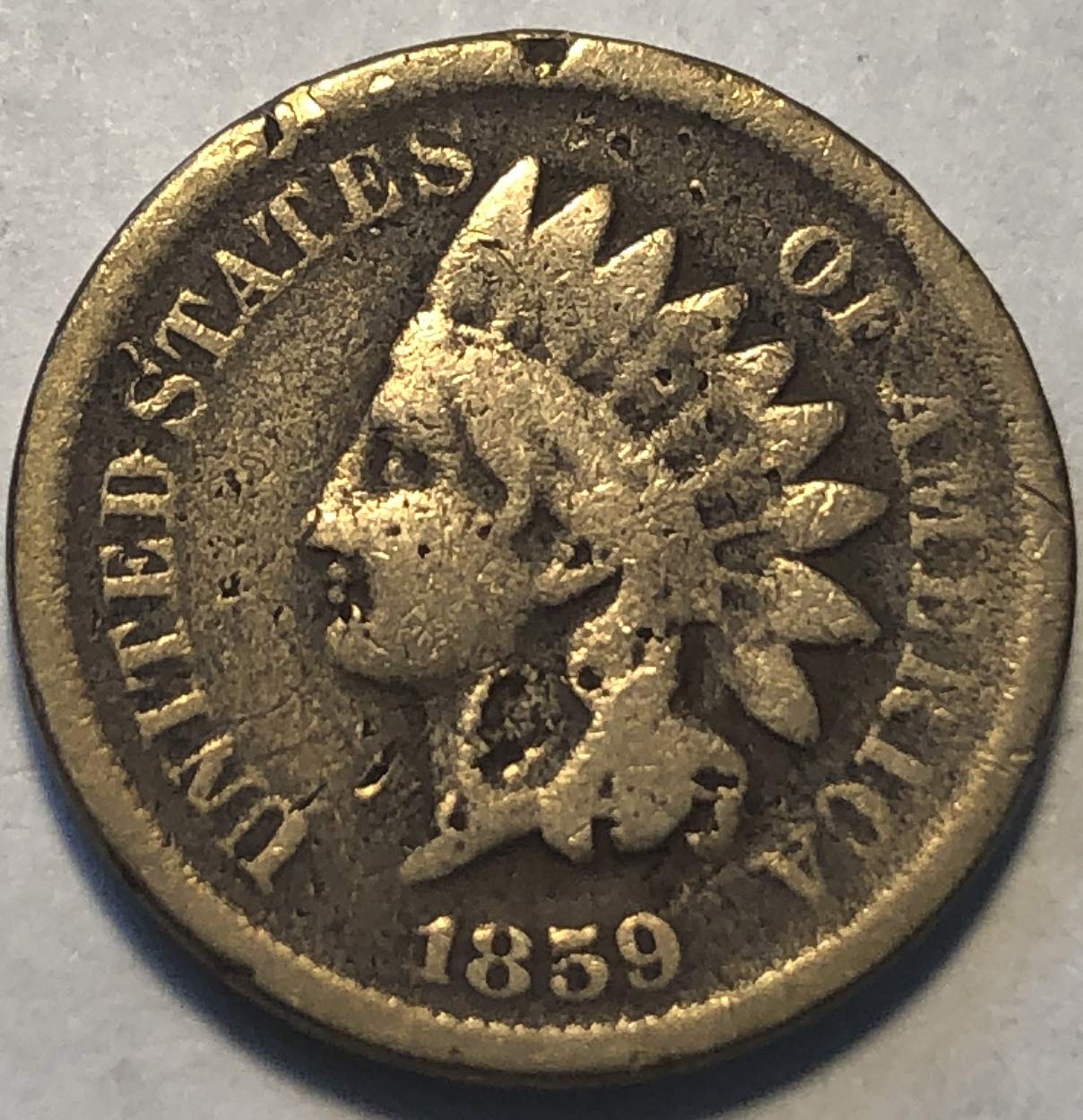 1859 P Indian Head First Year Of Indian Head Penny Cent AG at Amazon's