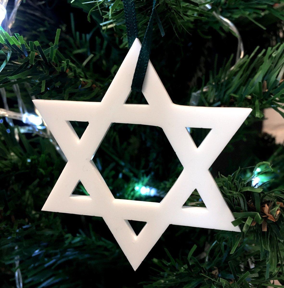Super Cool Creations Star of David White Christmas Tree Decorations - Pack of 10