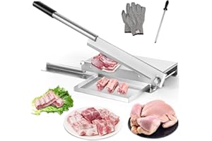 Moongiantgo Manual Meat Bone Cutter Rib Slicer Heavy Duty Chicken Cutting Machine with 16 Inch Knife SUS Bone Chopper for Bee