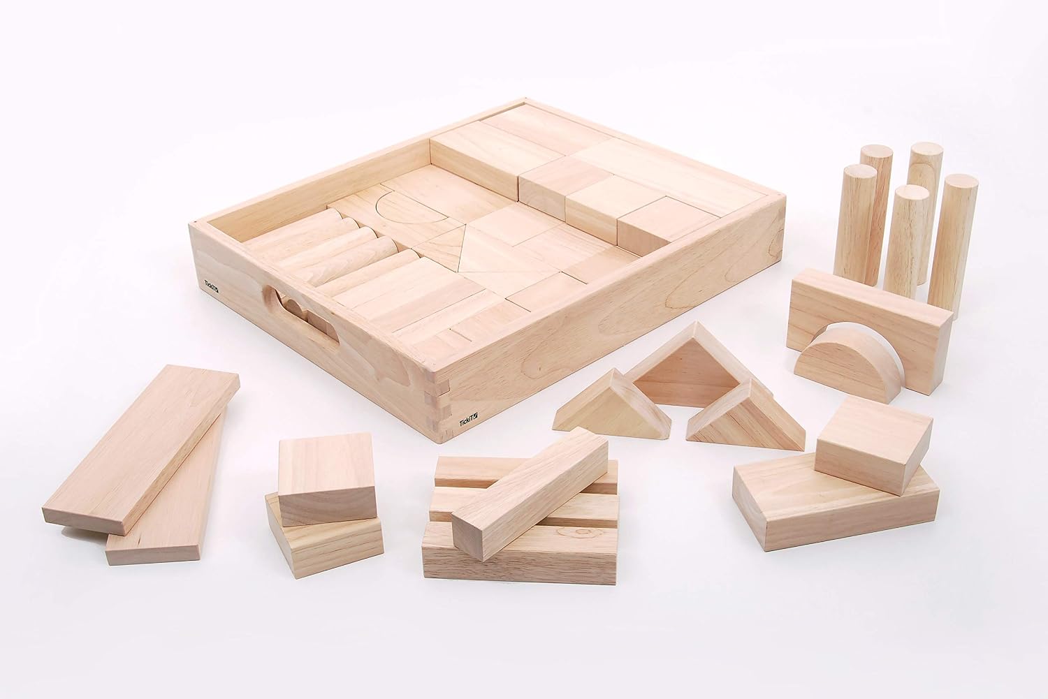 TickiT 73438 Jumbo Set-54 Wooden Construction Blocks for Children from ...