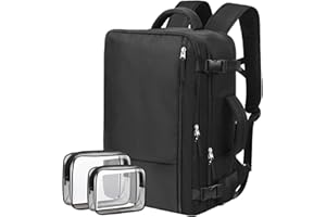 Hanples Travel Backpack for Women Men, Large Carry On Person Item Luggage Backpack, TSA Flight Approved 17.3 In Laptop Bag, Waterproof anti theft Casual Hiking Bag (Black)