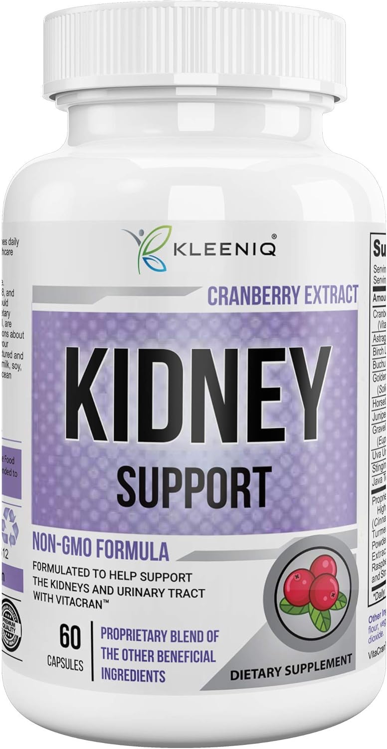 Kidney Cleanse Support Detox Supplement with Organic Cranberry Extract Helps