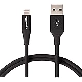 Amazon Basics Lightning to USB A Cable, Advanced Collection, MFi Certified Apple iPhone Charger, Black, 4 Inch