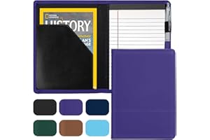 Gorbado Padfolio/Portfolio Binder, Mini Padfolio Portfolio Binder 5 x 8 Legal Writing Pad, A5 Document Organizer Folder for Men Women, Purple.