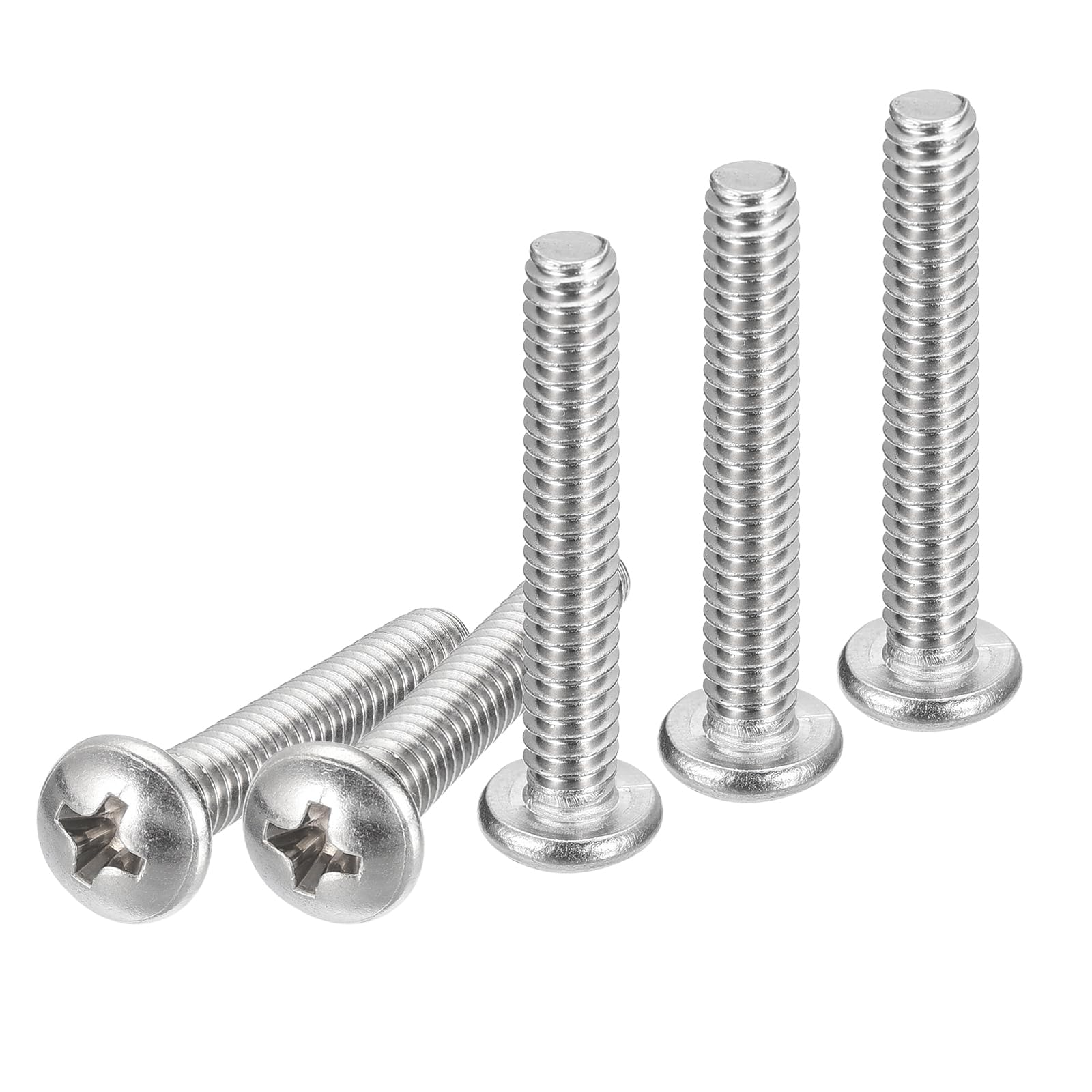 DTGN #10-24x1-1/4" Pan Head Machine Screws, 50Pcs 304 Stainless Steel, Phillips Drive, UNC Full Thread, Bright Finish, Screws Bolts Kit — image 1