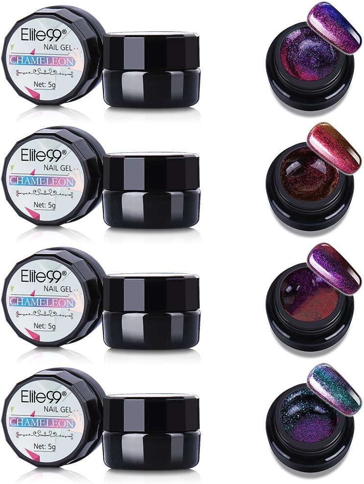 Elite99 Chameleon Gel Nail Polish Set Soak Off UV LED Nail Lacquers Manicure Nail Art Decoration 4PCS (003)