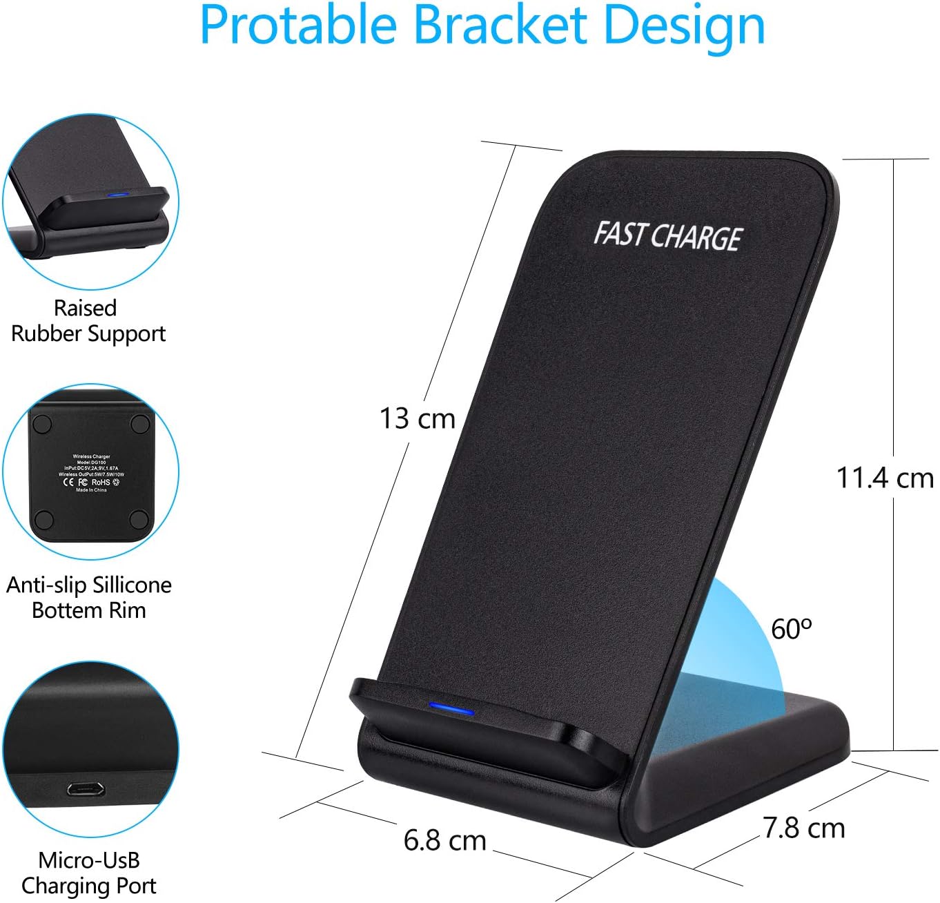 Wireless Charger Stand for Apple iPhone 14 13 12 Mini 11 Pro Max/SE 2020/Xs/XR/X/8 Plus - Image 4