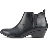 Soda “CHARMER” ~ Women Pointed Toe Elastic Gore Low Heel Ankle Bootie with Zipper Closure