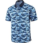 Demucy Men's Golf Polo Shirts Dry Fit Comfort Stretch Casual Shirt Short Sleeve Perfomance Moisture Wicking Funny Print