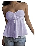 Milumia Women's Eyelet Embroidery Tie Front Ruched