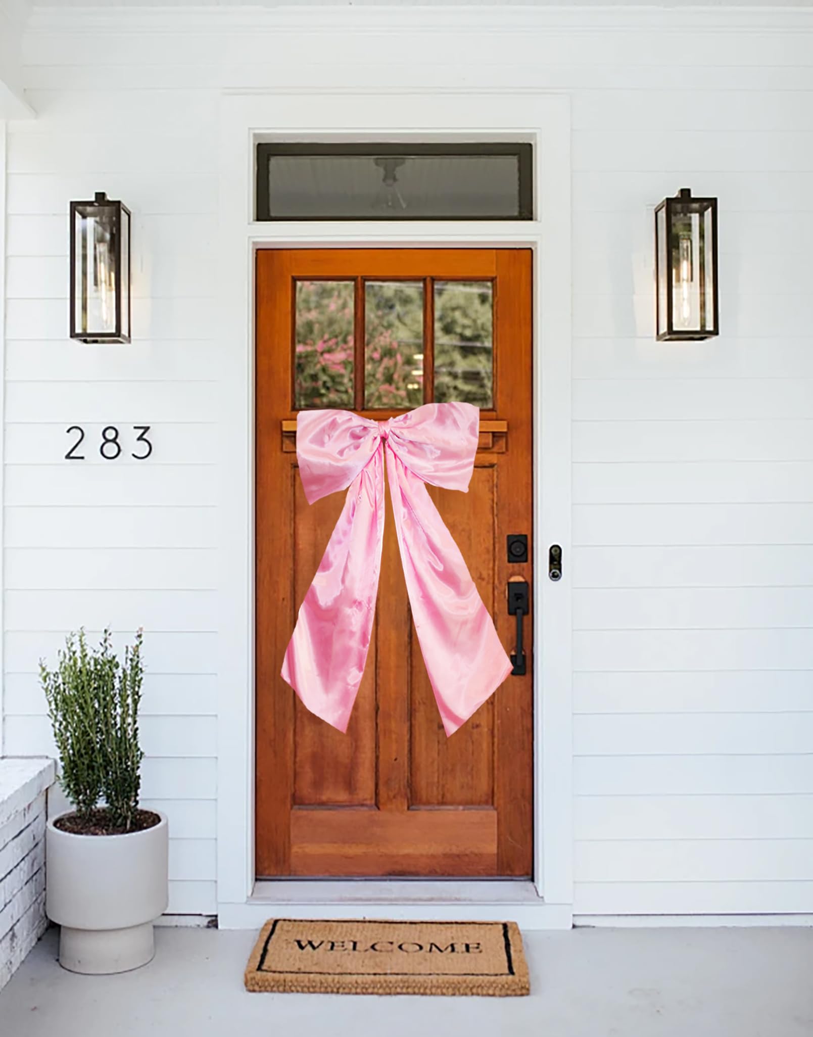Photo 1 of Large Pink Ribbon Bow Room Decor Garland, 18x30Inch Giant Coquette Bow Decor Hang Backdrop Wall for Bachelorette Party Decorations, Birthday Party, Baby Shower, Wedding, Bridal Shower