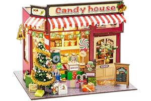 Wooden DIY Christmas Candy House Kit Merry Christmas Wonderland Dollhouses Miniature Kits Handmade Miniature House Kit