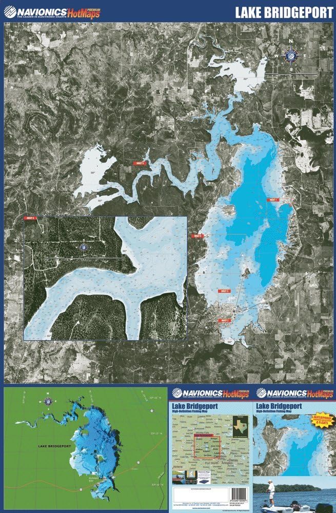 Navionics Paper Map Lake Bridgeport Texas Amazon.co.uk Sports & Outdoors