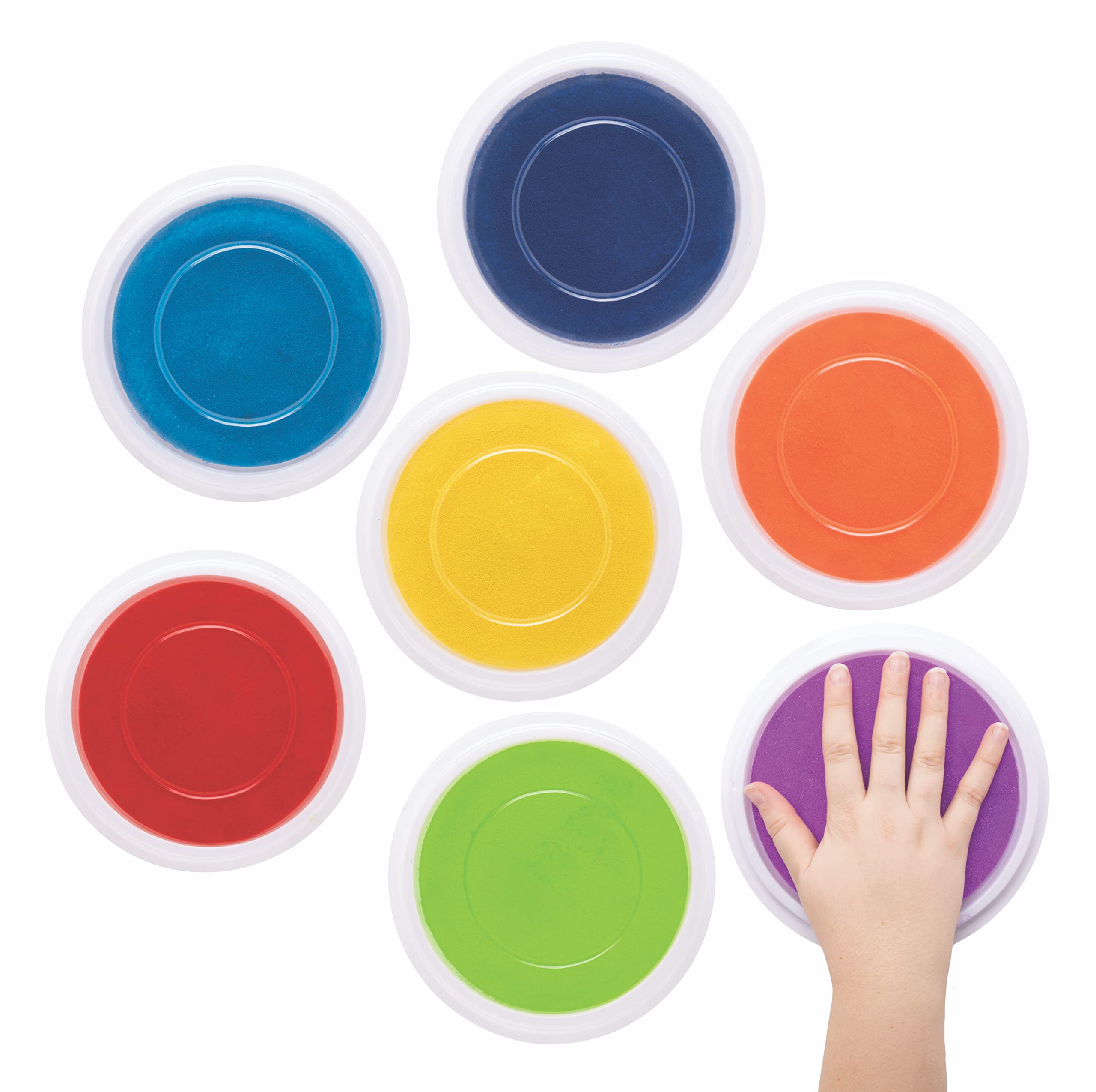 Baker Ross AT712 Rainbow Colours Jumbo Paint Pads, For Kids Arts and Crafts Projects, Single, Assorted