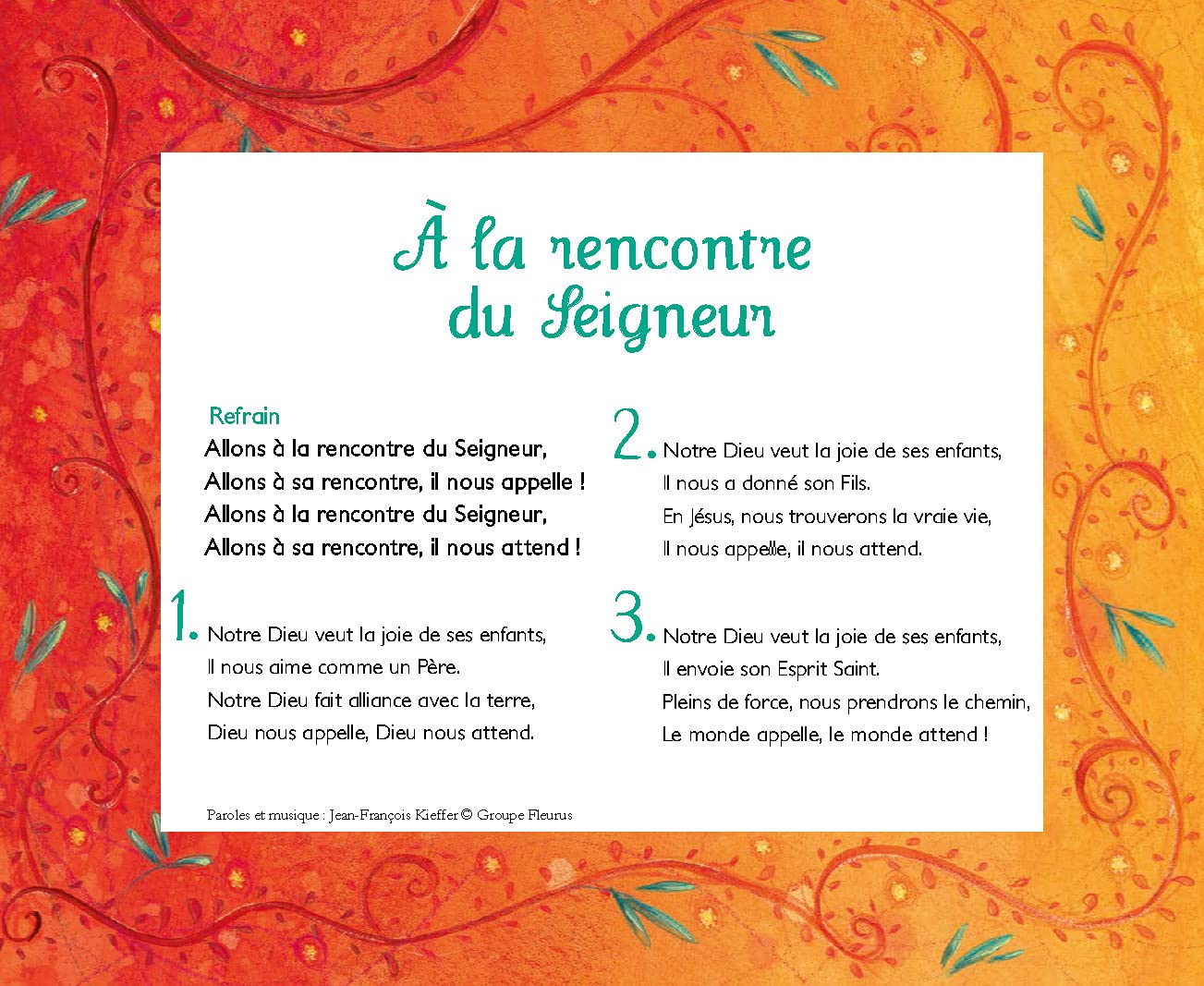 a la rencontre du seigneur paroles