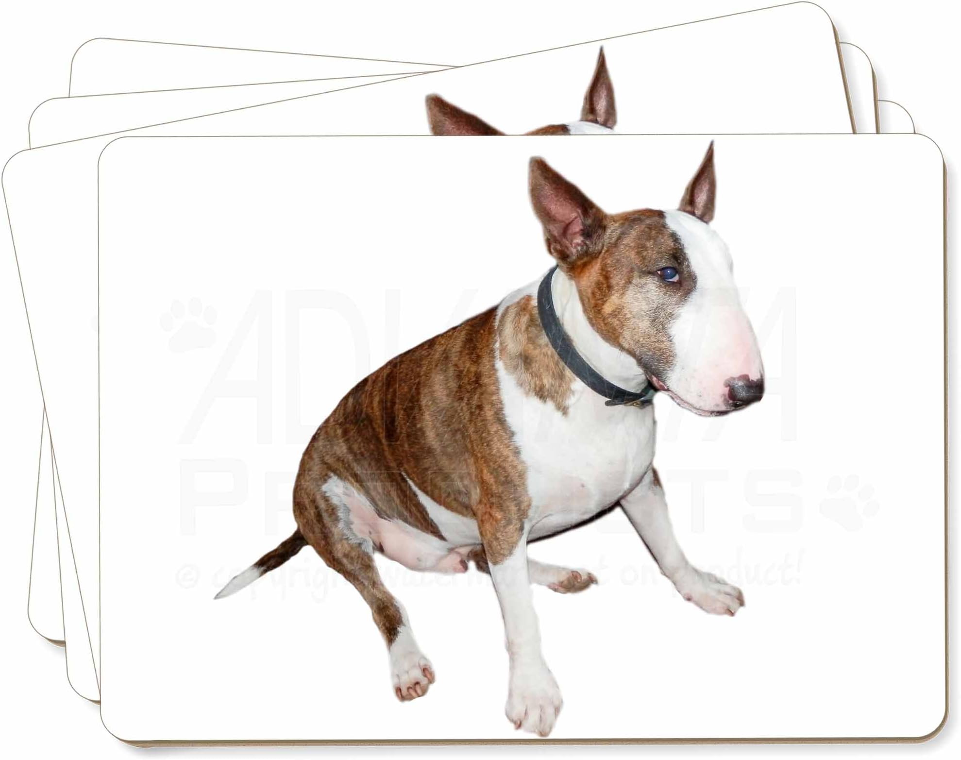 Advanta Group Brindle Bull Terrier Dog Picture Placemats in Gift Box