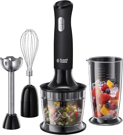 Russell Hobbs Desire 3 in 1 Hand Blender 500W Chopper Whisk 700ml Beaker