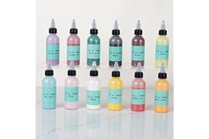 Deouss Set of 12 Ceramic Underglaze Paint Colors for Clay, 2 fl oz/60 ml, 12-Color Underglaze Set, Assorted Colors for Ceramic and Pottery Painting, Ideal for Art Projects