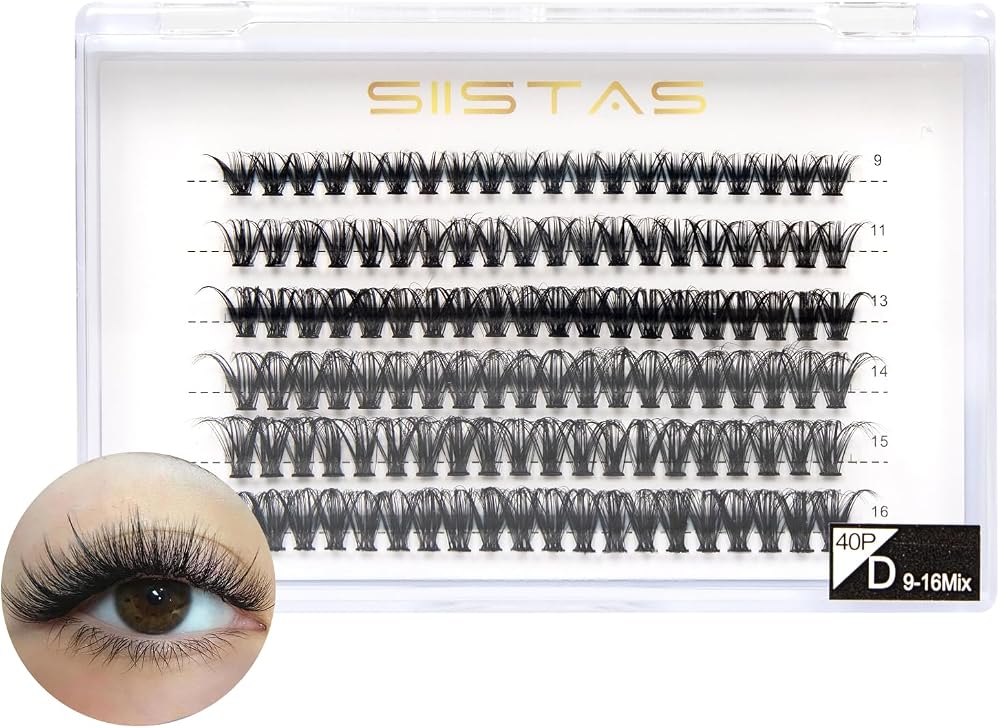 SIISTAS Individual Lashes 120PCS 40D 0.07 D Curl 9-16mm Mix DIY Lash Extensions