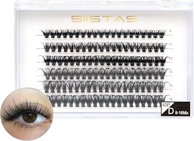 SIISTAS Individual Lashes 120PCS 40D 0.07 D Curl 9-16mm Mix DIY Lash Extensions
