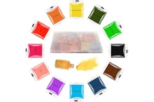 QCQHDU Tie Dye Powder, 12 Colors Dye Packets, Color Powder Packets Bright Fabric Dye, Tie Dye Party Supplies Suitable for Children and Adults（12Pack,10G Per Pack）
