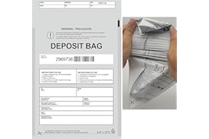 SEADASYOON Plastic Deposit Bags 30 Pack 9.5''x 15'', Opaque Security Bank Deposits,Cash register,Money bag for Cash,Bank Pocket,Tamper-Evident,Unique Barcode