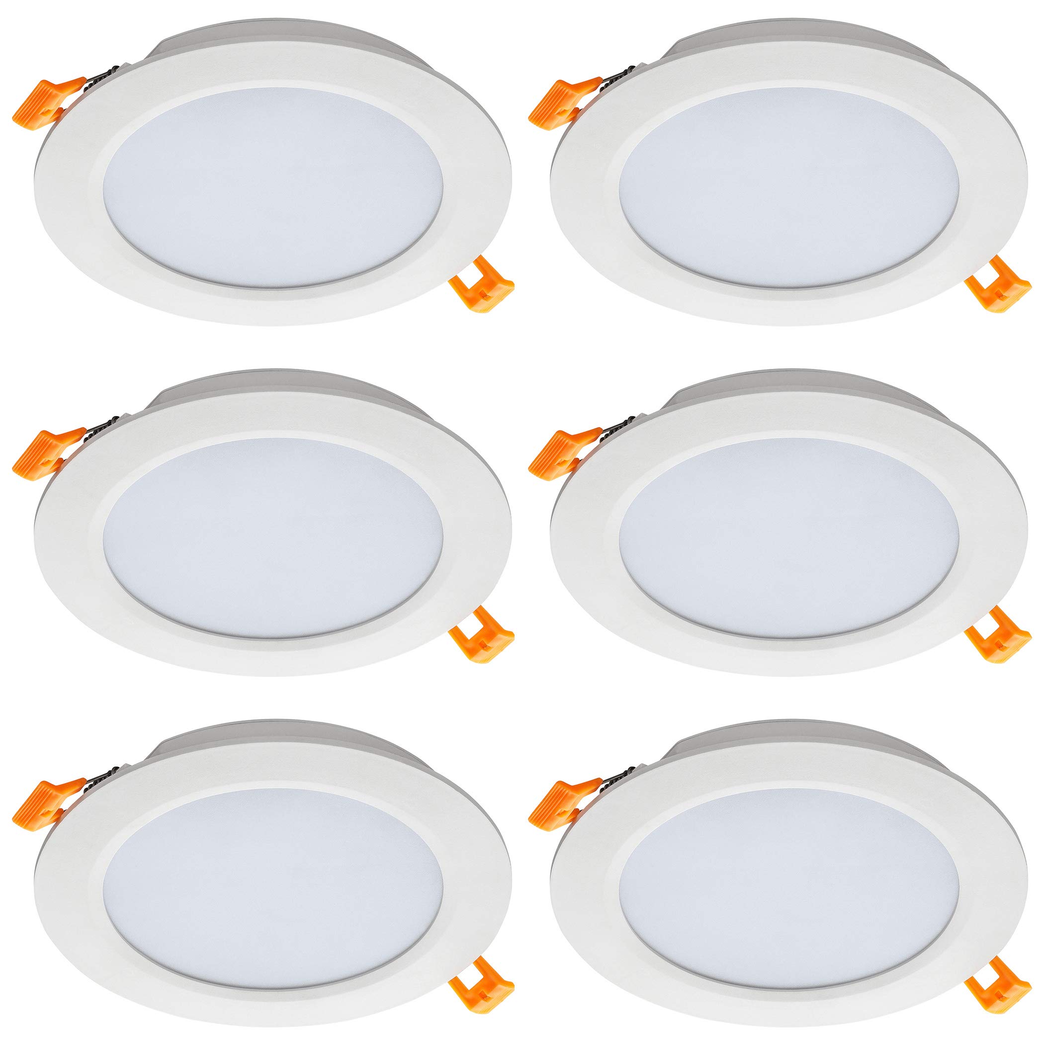 SEBSON® Recessed Ceiling Light 240V Warm White 3000K, LED Panel Downlight Round, 12W, 870lm, Ø168x24mm, Pack of 6