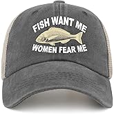 Hat Women Want Me Fishes Fear Me Hat for Women Dad Hats Trendy Caps
