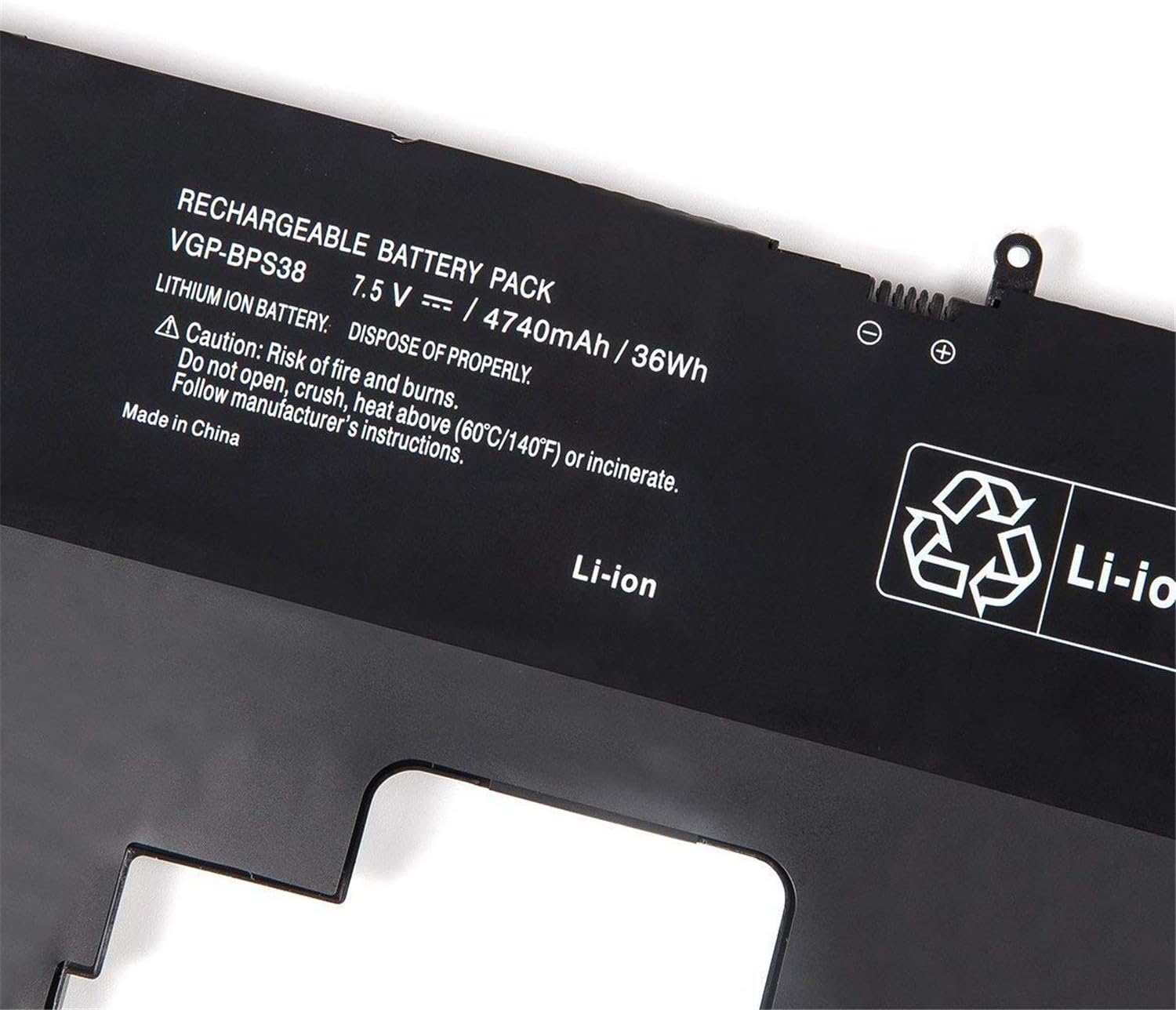 VGP-BPS38 Laptop Battery Replacement for Svp13 PRO11 PRO13 Series SVP1322BPXB SVP1322DCXS SVP132A1CL SVP132A1CU SVP132A1CU SVP13218SC SVP13217SC SVP112100C P132200C P11226SCBI(7.5V 4740mAh 36Wh) - Image 3