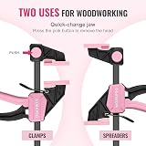 WORKPRO 300 mm Pink Clamps Woodworking Ratchet Bar Clamp Set 68 kg Load 2 Pack view 2