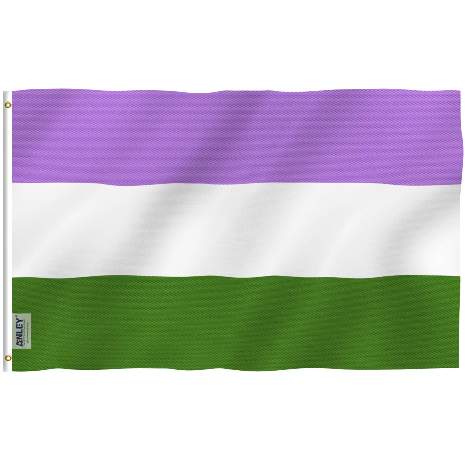ANLEY Fly Breeze 3x5 Feet Genderqueer Flag - Vivid Color and UV Fade Resistant - Canvas Header and Double Stitched - LGBT Genderqueer Pride Flags Polyester with Brass Grommets 3 X 5 Ft — image 1