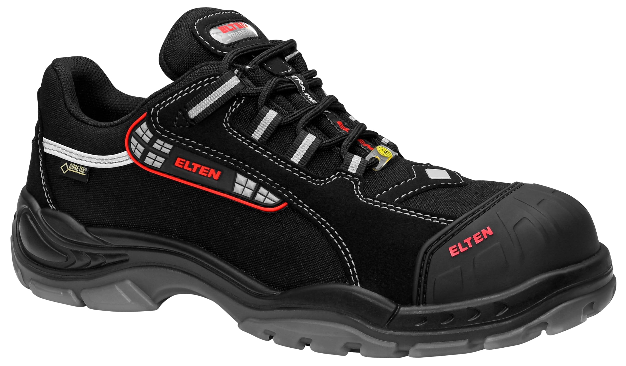 Elten 728571-43 Safety Shoes "Sanex PRO GTX" ESD S3, Size 9, Black/Grey - EN safety certified
