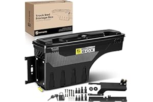 YHTAUTO Truck Bed Storage Tool box Lockable Compatible with 2015-2023 Ford F-150, Without Bed Rail Storage, Driver Side, Swin