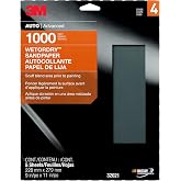 3M Wetordry&trade; Sandpaper, 1000 Grit, 9 in x 11 in, 5 Sheets, Use for Wet and Dry Sanding, Longer Lasting Sandpaper, Great for Auto Body Repair, Smooth Finish, Waterproof Backing for Wet Sanding (32021)