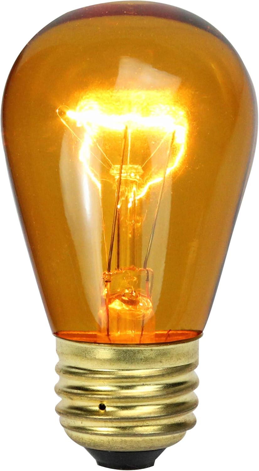 amber outdoor light bulbs on Amazon Com Northlight Pack Of 25 Incandescent S14 Amber Christmas Replacement Bulbs Furniture Decor
