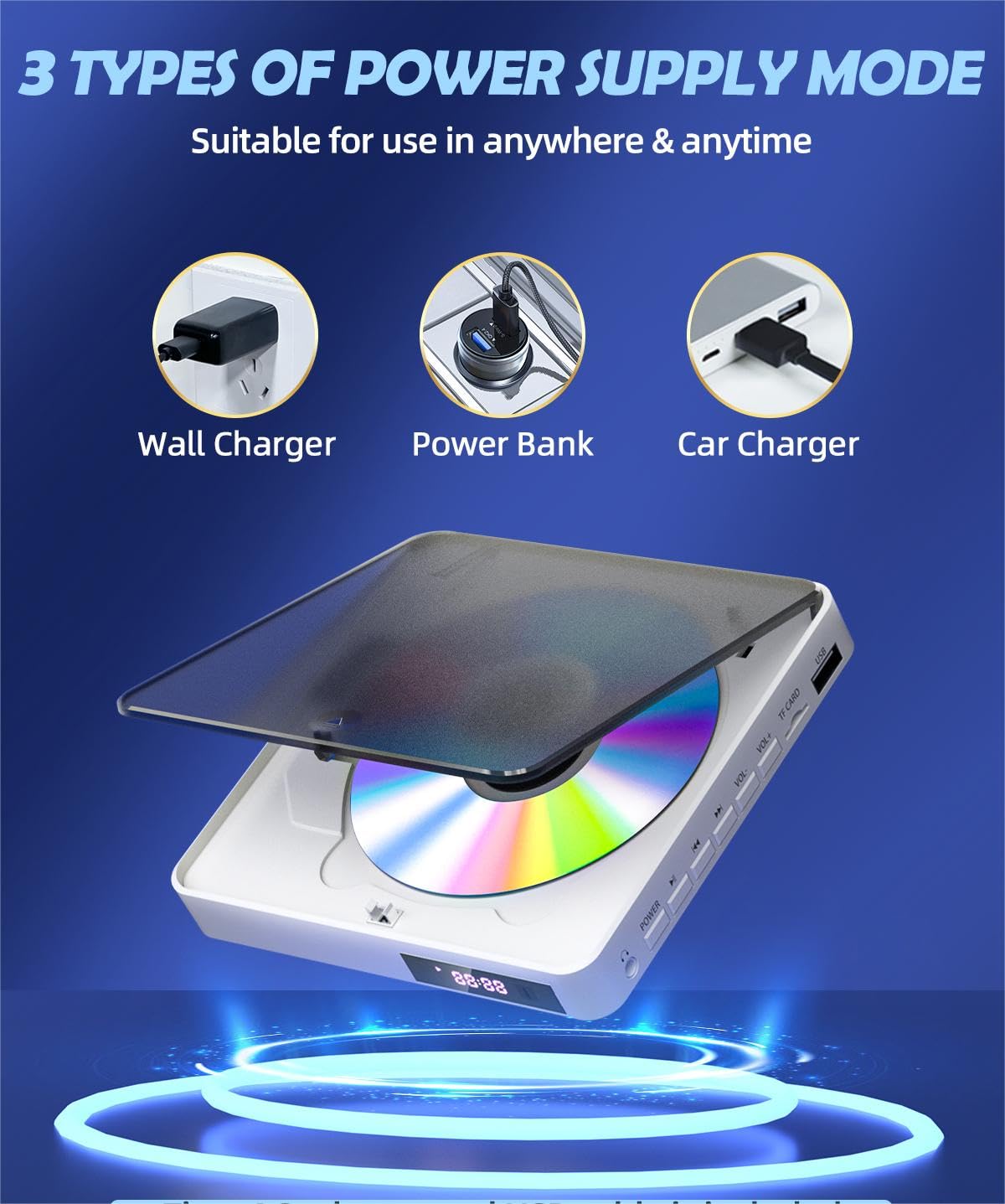 DVD Player Arafuna, DVD Player für Fernseher mit Alle Regionen Frei, DVD/CD-Player HDMI 1080P mit AV-Ausgang, USB Eingang, Fernbedienung und AV-Kabel, integriertes PAL/NTSC-Weiß 5