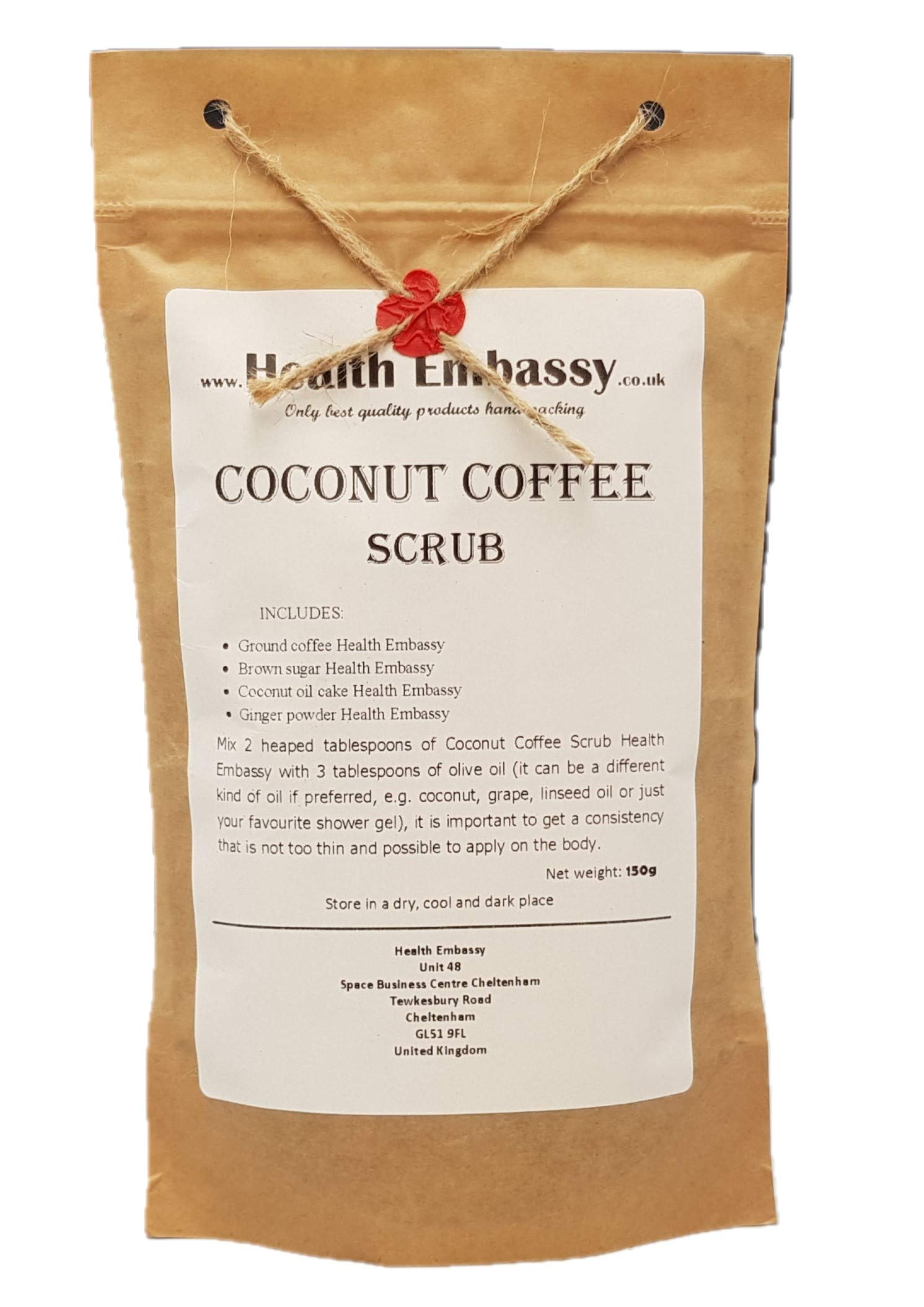 Health Embassy Coconut Coffee Scrub with Ginger (150g)