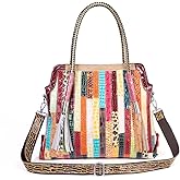 KUAJING Multicolored Floral Leather Shoulder Crossbody Bags for Ladies Patchwork Colorful Satchel Snake Pattern Tote Handbags