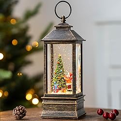 Christmas Snow Globe Lantern Water Glittering