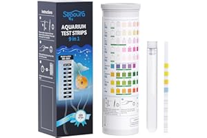 SEAOURA 9-in-1 Aquarium Test Kit for Fish Tanks - 135 Strips Water Testing Strips for Aquariums & Ponds Accurate Testing Iron，Copper，Nitrate，Nitrite，Chlorine，Hardness，Alkalinity，Carbonate，pH