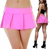ToBeInStyle Women’s Flirty Pleated or Solid Micro-Mini Music Festival Skirt