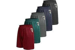 LalaHooK 5 Pack Basketball Gym Mens Shorts - Dry Fit Breathable Lightweight Shorts with Pockets for Workout Running Athletic