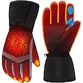 GEMSTONEGO Rechargeable Heated Gloves - New Upgrade, Electric Portable Battery Hand Warmers for Men Women, Waterproof Touchscreen Cold Weather Thermal Gloves for Driving,Camping,Hunting,Outdoor Work
