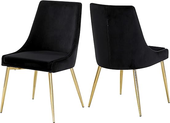 Meridian Furniture Karina Velvet Dining Chair with Gold Metal Legs