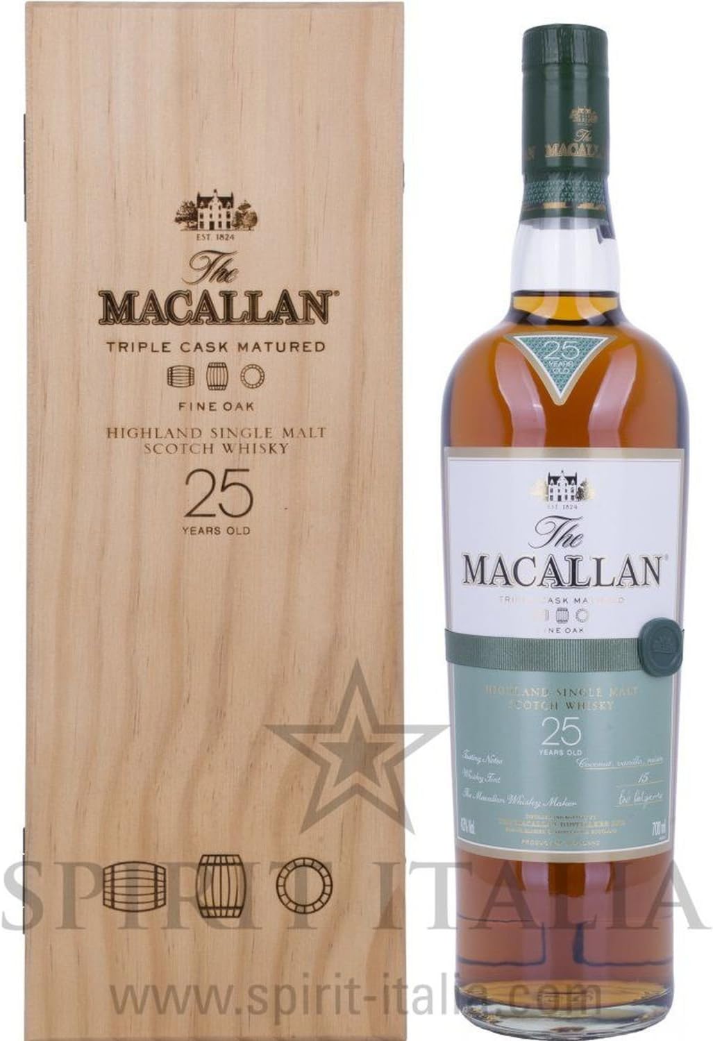Macallan Fine Oak 25 Years Old Triple Cask Matured in Holzkiste 43,00% 0.7 l.