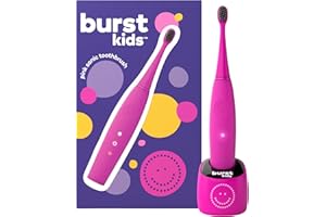 Burst Kids & Toddlers Electric Toothbrush (Pink) | Soft Bristles | Two Minute Timer | Rechargeable Battery | Easy-Grip Silicone Handle | 2 Modes for Healthy Smiles | Ages 3+