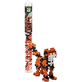 Plus Plus 3D Animal Figure Building Block Set, 70 Mini Interlocking Puzzle Pieces, Fun Stem Toys for Kids - Tiger Maker Tube