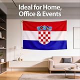 SHATCHI Croatia Flag 5ft x 3ft with Brass Eyelets Polyester National Banner view 7