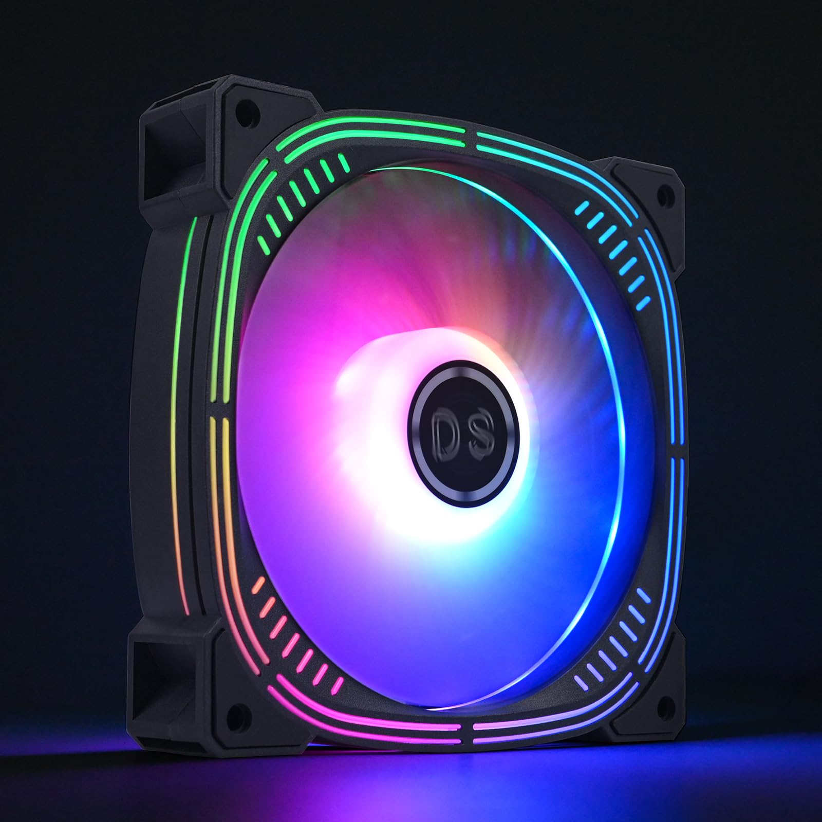 Rainbow LED RGB Fans with Controller for PC Case, CPU Cooler, Radiators System (6pcs RGB Fans, G Series)